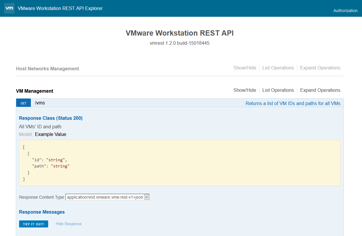 REST API w VMware Workstation